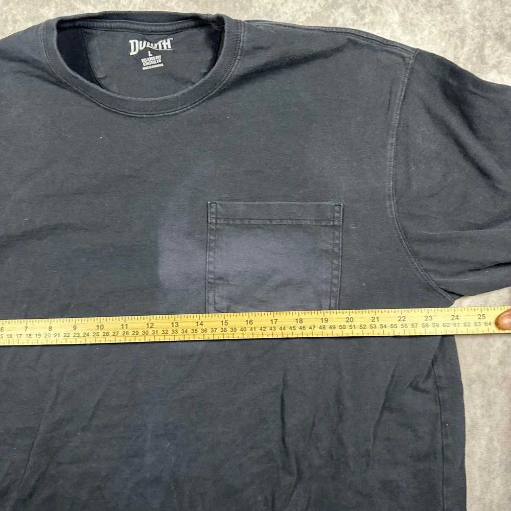 Duluth Trading Co Mens Large Black Longtail T Relaxed Fit Long Sleeve Shirt L